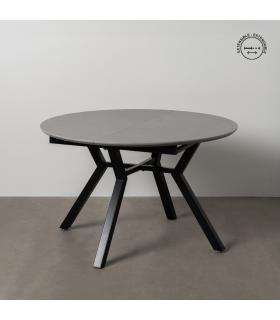 MESA EXTENSIBLE GRIS-NEGRO 120 X 120 X 75 CM