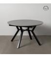 MESA EXTENSIBLE GRIS-NEGRO 120 X 120 X 75 CM