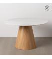 MESA COMEDOR BLANCO-NATURAL 120 X 120 X 75 CM