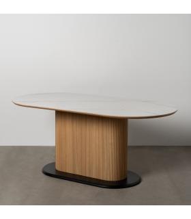 MESA COMEDOR BLANCO-NATURAL 180 X 90 X 75 CM