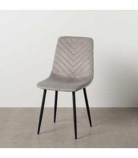 SILLA GRIS CLARO TERCIOPELO CONTRACT 45 X 51 X 88,50 CM