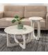 MESA CENTRO BLANCO MÁRMOL/MADERA SALÓN 75 X 75 X 40 CM