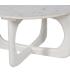 MESA CENTRO BLANCO MÁRMOL/MADERA SALÓN 75 X 75 X 40 CM