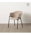 SILLA BEIGE TEJIDO-METAL 54 X 60 X 78 CM