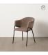 SILLA TAUPE TEJIDO-METAL 54 X 60 X 78 CM