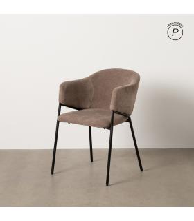 SILLA TAUPE TEJIDO-METAL 54 X 60 X 78 CM