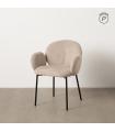Beige fabric-metal chair 66 x 60 x 79 cm