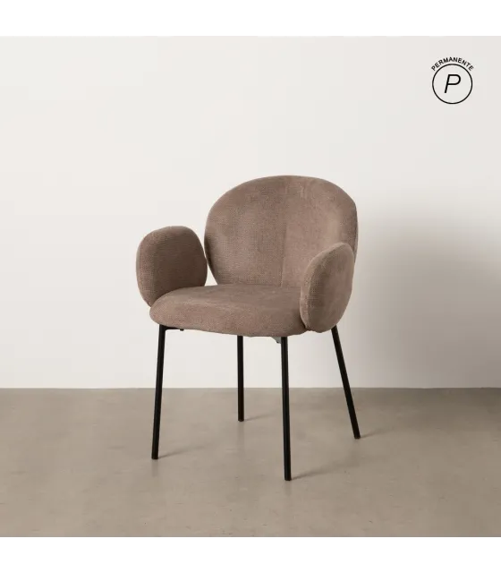 SILLA TAUPE TEJIDO-METAL 66 X 60 X 79 CM