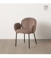 Taupe fabric-metal chair 66 x 60 x 79 cm