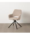Beige fabric-metal swivel chair 59.5 x 62 x 83.5 cm