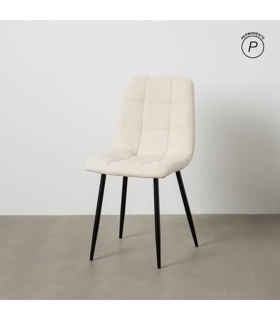 SILLA BLANCO TEJIDO-METAL CONTRACT 44 X 42 X 89 CM