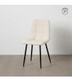 White fabric-metal contract chair 44 x 42 x 89 cm