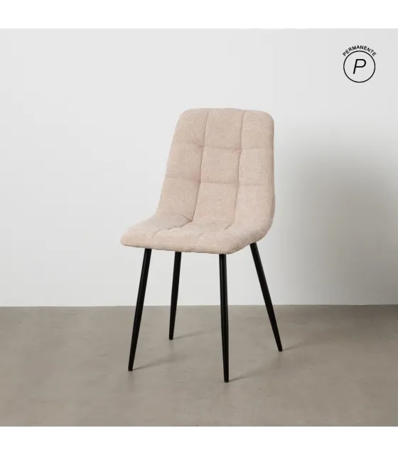 SILLA BEIGE TEJIDO-METAL CONTRACT 44 X 42 X 89 CM