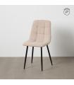 Beige fabric-metal contract chair 44 x 42 x 89 cm