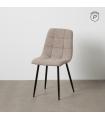 Taupe fabric-metal contract chair 44 x 42 x 89 cm
