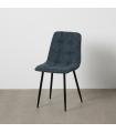 Blue fabric-metal contract chair 44 x 42 x 89 cm