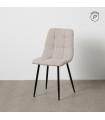 Grey fabric-metal contract chair 44 x 42 x 89 cm