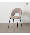 Taupe fabric-metal contract chair 49 x 60 x 81 cm