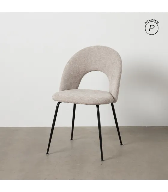 SILLA GRIS TEJIDO-METAL CONTRACT 49 X 60 X 81 CM