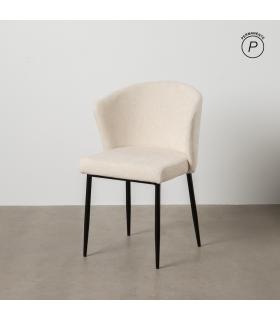 SILLA BLANCO TEJIDO-METAL CONTRACT 52,50 X 55 X 80 CM