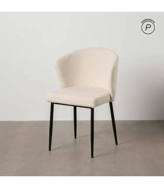 SILLA BLANCO TEJIDO-METAL CONTRACT 52,50 X 55 X 80 CM