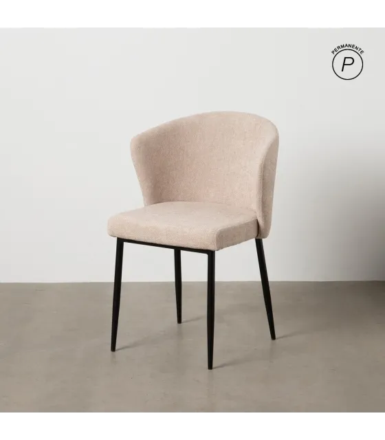 SILLA BEIGE TEJIDO-METAL CONTRACT 52,50 X 55 X 80 CM