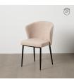 Beige fabric-metal contract chair 52.5 x 55 x 80 cm