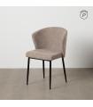 Taupe fabric-metal contract chair 52.5 x 55 x 80 cm