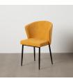 Yellow fabric-metal contract chair 52.5 x 55 x 80 cm