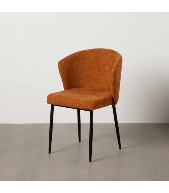 SILLA MARRÓN TEJIDO-METAL CONTRACT 52,50 X 55 X 80 CM
