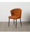 Brown fabric-metal contract chair 52.5 x 55 x 80 cm