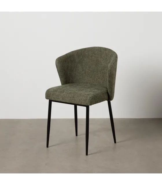 SILLA VERDE TEJIDO-METAL CONTRACT 52,50 X 55 X 80 CM