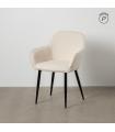 White fabric-metal contract chair 61 x 59.5 x 83 cm
