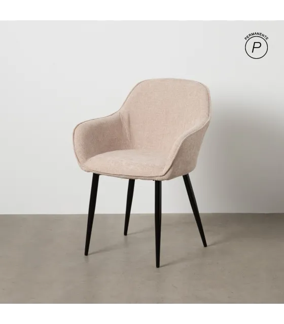 SILLA BEIGE TEJIDO-METAL CONTRACT 61 X 59,50 X 83 CM