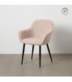 Beige fabric-metal contract chair 61 x 59.5 x 83 cm