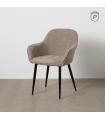 Taupe fabric-metal contract chair 61 x 59.5 x 83 cm