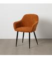 Brown fabric-metal contract chair 61 x 59.5 x 83 cm
