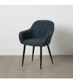 Blue fabric-metal contract chair 61 x 59.5 x 83 cm