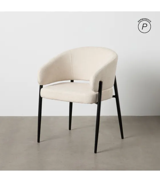 SILLA BLANCO TEJIDO-METAL CONTRACT 60 X 57 X 79 CM