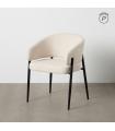 White fabric-metal contract chair 60 x 57 x 79 cm