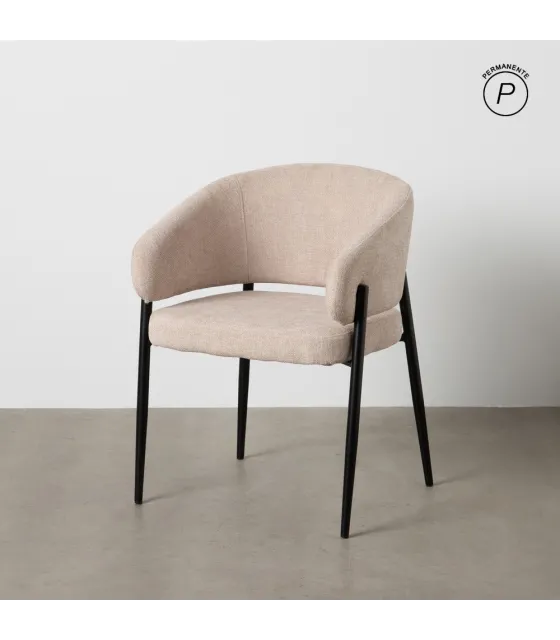 SILLA BEIGE TEJIDO-METAL CONTRACT 60 X 57 X 79 CM