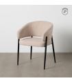 Beige fabric-metal contract chair 60 x 57 x 79 cm