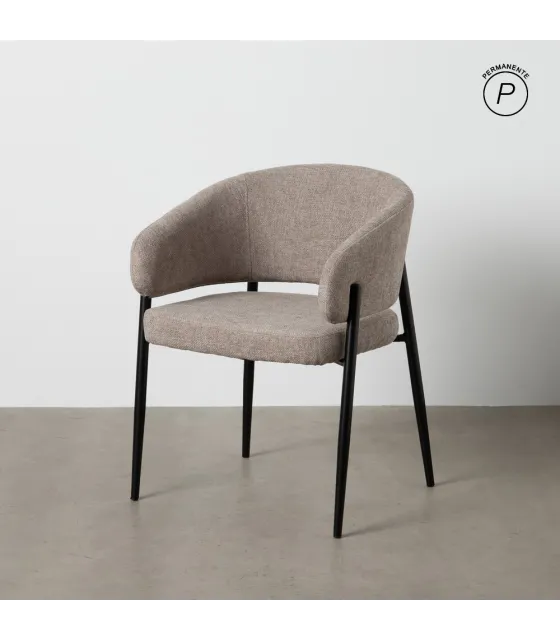 SILLA TAUPE TEJIDO-METAL CONTRACT 60 X 57 X 79 CM