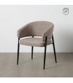 Taupe fabric-metal contract chair 60 x 57 x 79 cm