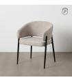 Grey fabric-metal contract chair 60 x 57 x 79 cm