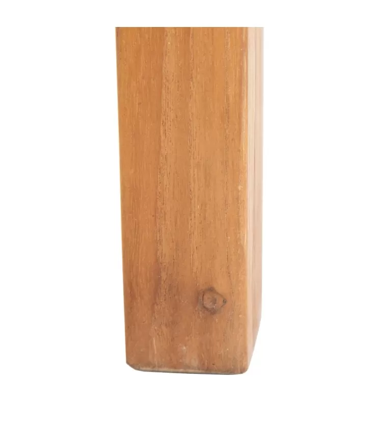 Headbeker marrom de madeira teka / pele 160 x 5 x 120 cm