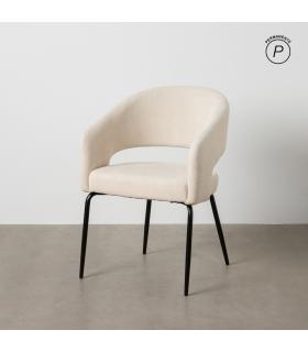 SILLA BLANCO TEJIDO-METAL CONTRACT 57 X 56 X 81 CM