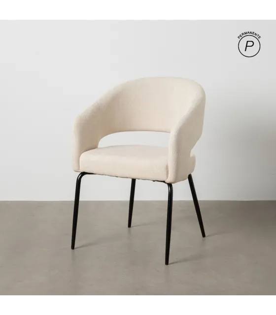 SILLA BLANCO TEJIDO-METAL CONTRACT 57 X 56 X 81 CM