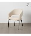 White fabric-metal contract chair 57 x 56 x 81 cm