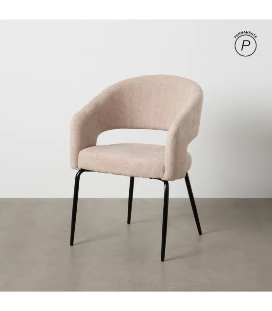 SILLA BEIGE TEJIDO-METAL CONTRACT 57 X 56 X 81 CM